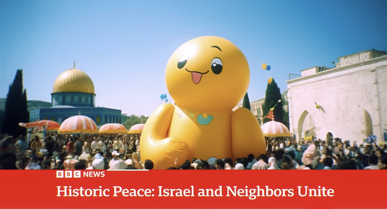 A party on the Temple Mount is depicted in the music video for Yoni Bloch's "A Happy Ending." (Screenshot)